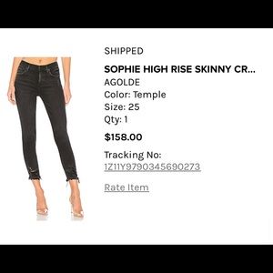 AGOLDE - High Rise Skinny Crop - Size 25